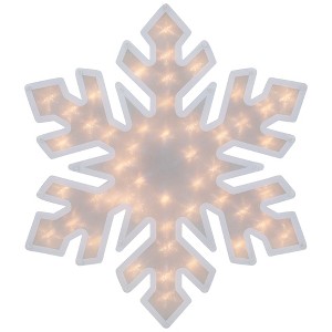 Northlight Lighted Snowflake Window Silhouette Christmas Decoration - 20" - Clear Lights - 1 of 4