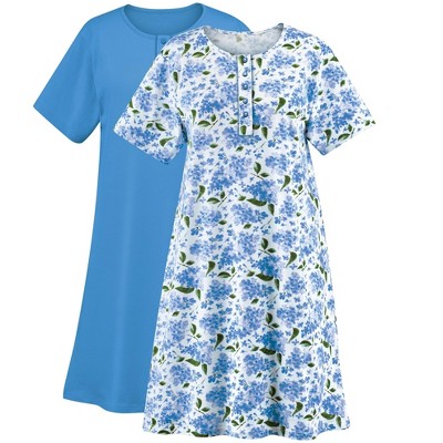 Collections Etc Lilac Printed 2-pc Pack Gowns