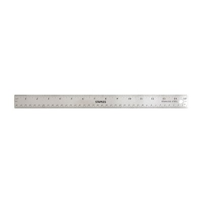 Staples 15" Stainless Steel Ruler with Non Slip Cork Base (51898)