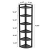Resenkos Bookshelf, Bookcase Standing Shelf Unts,6-Tier Corner Shelf, Small Corner Bookshelf Storage Rack,Black - 2 of 2
