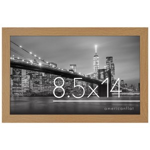 Americanflat 8.5x14 Picture Frame in Oak - Composite Wood with Shatter Resistant Glass - 1 of 4