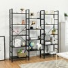 Costway Triple Wide 5-tier Bookcase Large Bookshelf Display Storage Shelf Vintage Black - 4 of 4