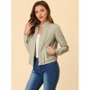 INSPIRE CHIC Women's Stand Collar Zip Up Biker Lightweight Moto Jacket - 2 of 4