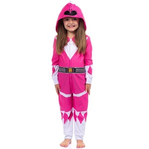 Power Rangers Character One Piece Hooded Sleep Pajama For Kids - 1 of 4