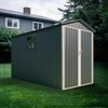 KWPZQEB Motorcycle Outdoor Storage Shed, Heavy Duty Vehicle Shed with Window,Weather-Resistant Metal Tool Shed for Backyard, Garden - 3 of 4
