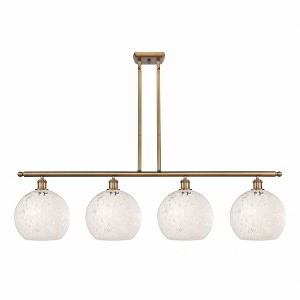 White Mouchette - 4 Light Stem Hung Island In Modern Style-12.25 Inches Tall and 48.25 Inches Wide - 1 of 1