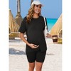 INSPIRE CHIC Women Maternity Set Tie Dye Short Sleeve and Shorts Set Pregnancy Pajama Outfits Bike Shorts - 3 of 4
