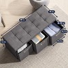 Ornavo Home Collapsible 40" Inch Large Storage Bench Ottoman with Drawers, Perfect for Living Room, Bedroom and Entryway - 2 of 4
