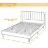 Yaheetech Upholstered Platform Bed Frame with Square Tufted Fabric Headboard - 3 of 4