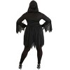 HalloweenCostumes.com 2X/3X Women Women's Plus Sized Death Costume Dress, Black Bone Grim Reaper Costumes, White/Black - 2 of 4