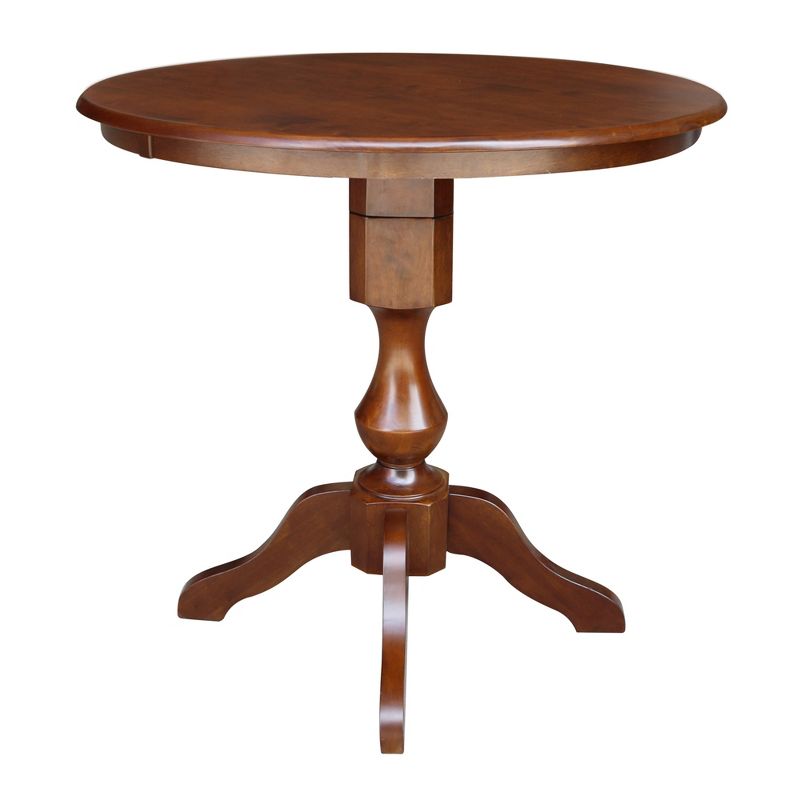 36" Opal Round Top Pedestal Table Counter Height Espresso - International Concepts, 3 of 6