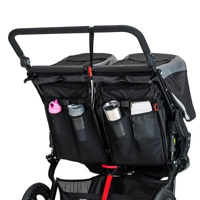 Graphite Black Double Jogging Stroller with Swivel Locking Front Wheel