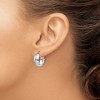 Black Bow Jewelry 7mm, 14k White Gold Half Round Hoop Earrings, 18mm (11/16 Inch) - 3 of 4