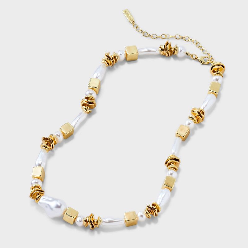 SUGARFIX by BaubleBar Pearl Mixed Bead Necklace - Gold, 3 of 5