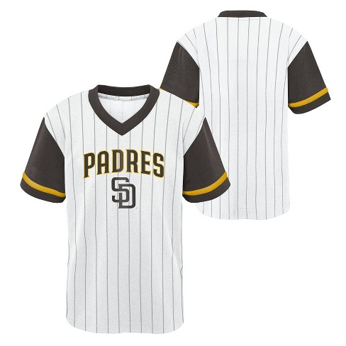 MLB San Diego Padres Boys' White Pinstripe Pullover Jersey - XS