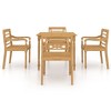 vidaXL 5 Piece Patio Dining Set Solid Teak Wood - 3 of 4