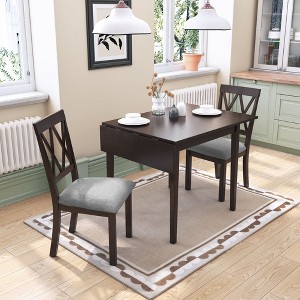 NicBex Dining Table Set for 2 Kitchen Table Dining Table Set Trestle Kitchen Table Set with Drop Leaf for Dining Room - 1 of 4