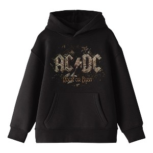 ACDC Logo Boombox Background Long Sleeve Youth Black Sweatshirt - 1 of 3