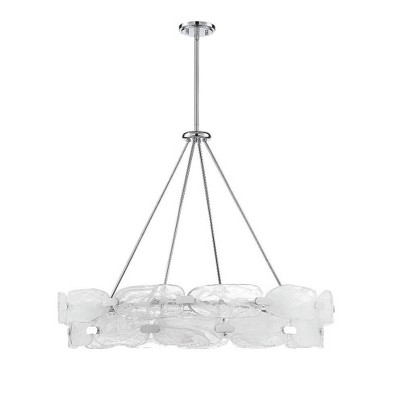 Vasare 12-Light Chrome Pendant with Marble Glass