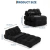 74.8" Folding Sofa Bed, Convertible Single Futon Chair Bed with Back Support & Pillow, Corduroy Floor Lounger - 2 of 4