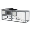 61'' Outdoor Rabbit Hutch with Run and Ramp,Wooden Weather Resistant Bunny Cage for 1 to 2 Rabbits - LAOTIES - 4 of 4
