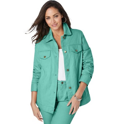 Jessica London Women's Plus Size Classic Cotton Denim Jacket