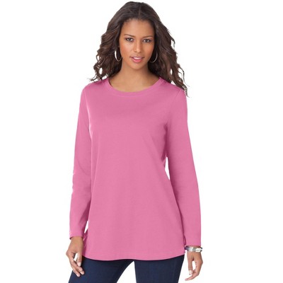 Roaman's Women's Plus Size Long Sleeve Crewneck Ultimate Tee