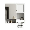 SEVOBAL Bathroom Storage Cabinet Wall Mounted Medicine Cabinet with Adjustable Shelf and Towels Bar for Space Saving, White, 29.52"*7.12"*27.84" - 3 of 4