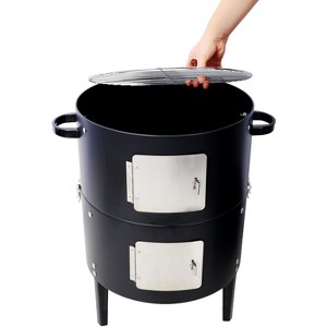 CAVINAS Charcoal Grills Steel Portable Grill Heavy Duty Round Smoker Grill for Outdoor Grilling - 1 of 4