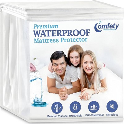 Waterproof Mattress Protector Bamboo Viscose, Ultra Soft Leak-Proof Mattress Cover - Hypoallergenic, Breathable, Crinkle Free & Noiseless