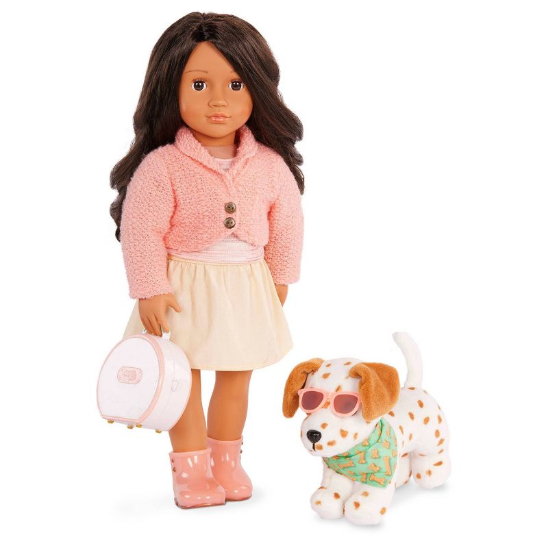 Our Generation Vacay Pup Posable 6&#39;&#39; Lemon Dalmatian Dog Plush &#38; Accessories Set for 18&#39;&#39; Dolls, 3 of 5