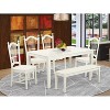 HomeStock 6-Piece Rectangle Linen White Finish Solid Wood Top Dining Table with 1 Bench, 4 Chairs - 2 of 4