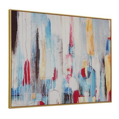 Carolina Living Rainy Forest Abstract Wall Art - Small - Multicolor - Gold Frame
