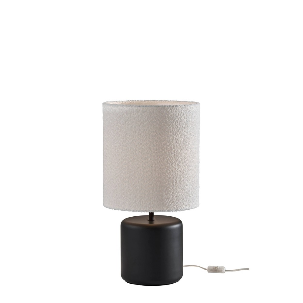 Photos - Floodlight / Street Light Adesso Tatum Table Lamp Black: ETL Listed, Metal Body, Polyester Drum Shade, 23" Height 