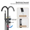 Coucheta Freestanding Bathtub Faucet, Floor Mount Tub Filler with Hand Shower, 360° Swivel Spout, Single Handle Bathroom Tub Faucet - 3 of 4