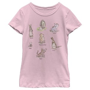 Girl's Winnie the Pooh Storybook Character Posters T-Shirt - 1 of 4