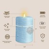 LumiPur 3.5"x5" Signature Natural Glow Coastal Flameless LED Wax Pillar Candle Powder Blue - 4 of 4
