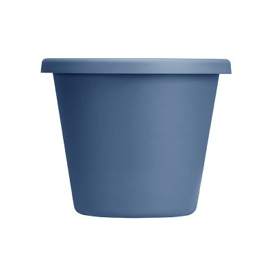 The HC Companies 24 Inch Indoor/Outdoor Classic Plastic Flower Pot Container Garden Planter with Molded Rim & Drainage Holes, Slate Blue