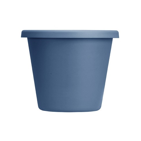 The 24 Indoor/outdoor Classic Plastic Flower Container Garden Planter With Molded Rim & Drainage Holes, Slate Blue : Target