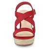 Allegra K Women's Espadrille Ankle Strap Crisscross Strap Wedges Sandals - 2 of 4