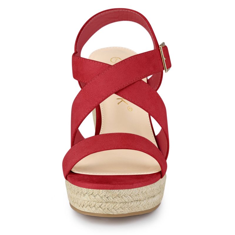 Allegra K Women's Espadrilles Platform Slingback Wedges Sandals, 2 of 7