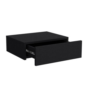 GlasFlength Nightstands Wall Mounted Bedside Table Storage Nightstand Floating Nightstand with Drawer for Room, Black, 13.4"*15.7"*5.1" - 1 of 4