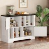 39" Large Record Player Stand, Farmhouse Vinyl Record Storage Cabinet, Wood Turntable Stand, Sideboard Buffet Cabinet for Living Room - 2 of 4