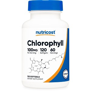 Nutricost Chlorophyll (100mg) 120 Softgels - Gluten-Free, 60 Servings - 1 of 4