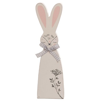 Transpac Wood 2.6 in. Off-White Easter Bunny Pals