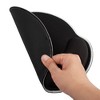 Insten Mouse Pad with Wrist Support Rest, Stitched Edge Mat, Ergonomic Support, Pain Relief Memory Foam, Round, Black with White Edge - 3 of 4