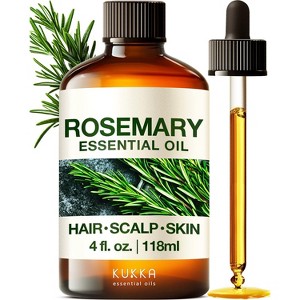 Rosemary Essential Oil (4 Fl Oz / 118 ml) - KUKKA Rosemary Oil for Hair, Skin, Aromatherapy & Soap Making Scent - 1 of 4