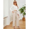WhizMax Wide Leg Pants for Women High Waisted Business Work Casual Adjustable Tie Knot Dress Pants - 3 of 4