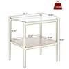 LOVMOR 2-Tier Tempered Glass End Table Set of 2, Rectangle Coffee Tabletop with MDF Layer, Modern Side Table for Living Room - 3 of 4
