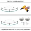 Aoibox Glass Corner Shelves for Bathroom with Rail, Wall Mounted Tempered Shower Shelf, Space Saving Design, 2 Pack (Silver) - 4 of 4